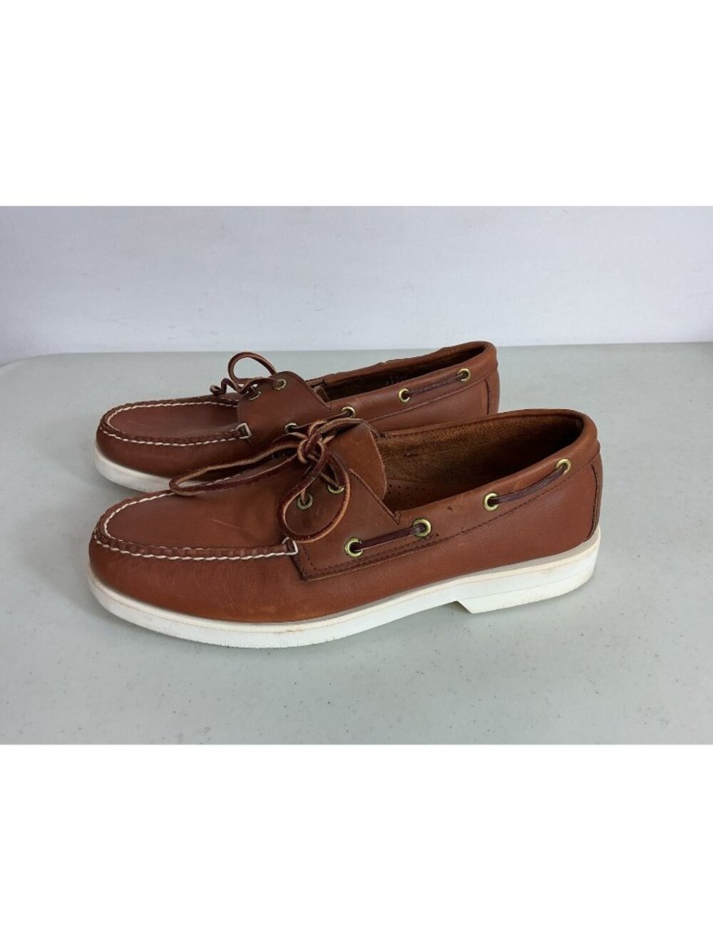 Hitchcock Leather Boat Shoes Made USA Mens 9.5
